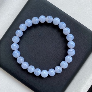 กำไลหินแท้บลูเลซอาเกต (Blue Lace Agate) 8mm