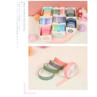 ชุดเทปวาชิขั้นพื้นฐาน 5 ม้วน สําหรับสมุดบันทึกวารสาร สติกเกอร์ตกแต่ง เครื่องเขียนนักเรียน