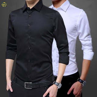 mjy 5 เสื้อเชิ้ตแขนยาวเสื้อเข้ารูปแฟชั่นผู้ชาย