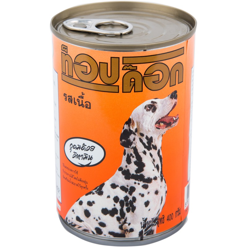 TOP DOG อาหารสุนัขกระป๋องรสเนื้อ 400กรัม (จำกัด 1 ลัง = 24 กระป๋องต่อคำสั่งซื้อ)​
