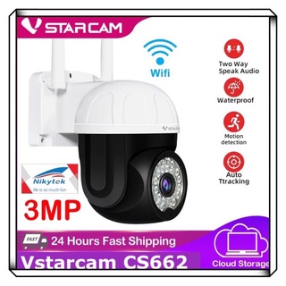 Vstarcam CS662 ใหม่2023 กล้องวงจรปิดไร้สาย Outdoor ความละเอียด 3MP(1296P) กล้องนอกบ้าน ภาพสี มีAI+ คนตรวจจับสัญญาณเตือน