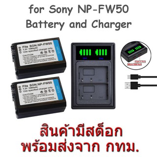 Battery + Charger Sony NP-FW50 แบตเตอรี่กล้อง แท่นชาร์จ โซนี่ for A6500 A6300 RX10 A7 A3500 NEX-6