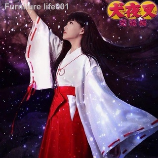 ❃✓ชุดเสื้อผ้า Inuyasha COSPLAY ชุด Kikyo COS ชุดกิโมโนอะนิเมะชุดแม่มดญี่ปุ่นอุปกรณ์ประกอบฉาก