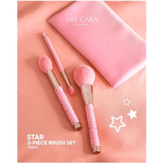 ⚡FLASH SALE⚡♡พร้อมส่ง ลิป NEE CARA STAR 3PCS BRUSH SET (N904)