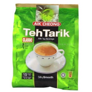 ล๊อตใหม่!!!  ชา Teh Tarik AIK CHEONG ชานม 3 in 1 บรรจุ 15ซอง ห่อ 600 กรัม