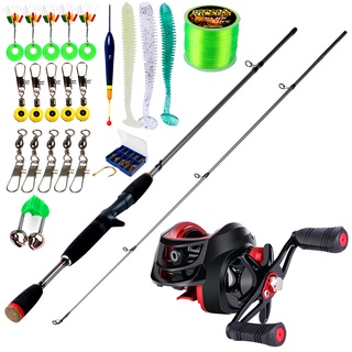 Sougayilang Fishing Rod and Fishing Reel with Fishing Lures อุปกรณ์เสริมสำหรับการตกปลาน้ำจืด