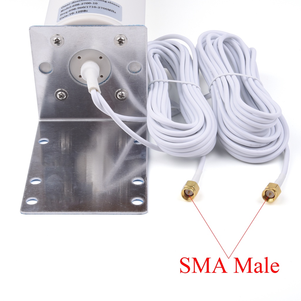 เสาอากาศภายนอก 10-12dBi 4G LTE 698-2700MHz 4G 3G 2G SMA ตัวผู้ 5 ม. 16.4 ฟุต สําหรับโมเด็มเราเตอร์