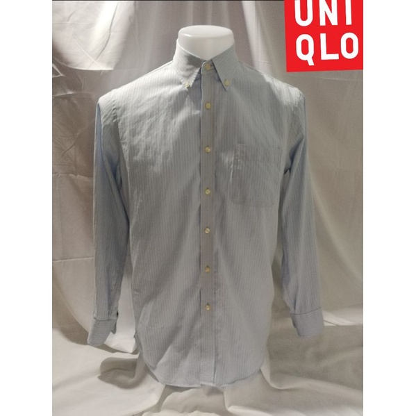 UNIQLO Brand_2nd hand (BK1) เสื้อเชิ้ตแขนยาวผ้าฝ้าย​ ​100%/ Size L/ Made in China 🇨🇳/ แท้มือสองกระสอบนำเข้า​