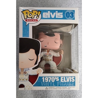FUNKO ฟังโก้ป๊อป!ROCKS Elvis 03 1970s Elvis Vinyl Action Figure Toy Collection พร้อมแผ่นป้องกัน