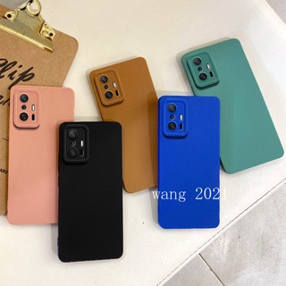 Phone Case Xiaomi 11T Pro 11T Mi 11 Lite 5G NE เคส Korean Popular Klein Blue Simple Solid Color Silicone Matte Casing Lens Protection Anti Fall Soft Case Back Cover เคสโทรศัพท