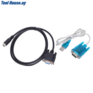 อะแดปเตอร์สาย Usb To 232 สายเคเบิ้ล Plc Md8 พอร์ตกลมสีดํา