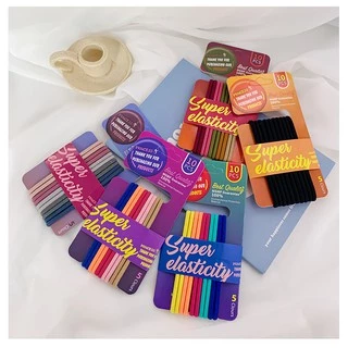 ยางมัดผม Princess Hair Elastics 1 เซท 5 สี 10 เส้น คุ้มสุดๆ ยางรัดผม ยืดหยุ่นดี ไม่ย้วย มาเป็นแพคเกจน่ารัก โดนัทมัดผม