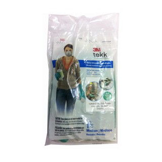 ถุงมือยาง 3M TEK ทนสารเคมีรุนแรง M  3M TEK M GREEN HIGH QUALITY RUBBER GLOVES