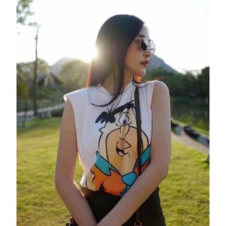 #พร้อมส่ง 140 บาท เสื้อยืดแขนกุด  FLINTSTONE  โคตรน่ารัก❤️อกก่อนยืด42 จ้า