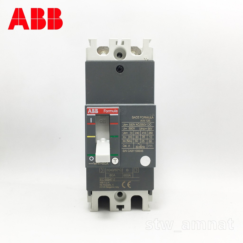 ABB ซีรี่ส์ Formula A1N 125A โมล์ดเคสเซอร์กิตเบรกเกอร์ 2สาย - stw_amnat ...