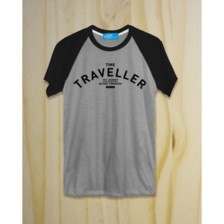 เสื้อยืด Traveller สีเทาอ่อนแขนดำ (raglan) แบรนด์ VERz x DONt