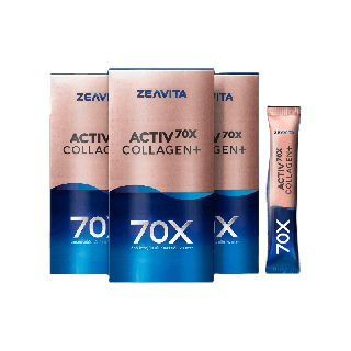 ซีวิต้า คอลลาเจน มากขึ้น 70X ไดเปปไทด์ 100% (8ซองx3กล่อง) ZEAVITA Collagen 70X อาหารเสริม วิตามินซี ผิวขาว ไฮยา กลูต้า