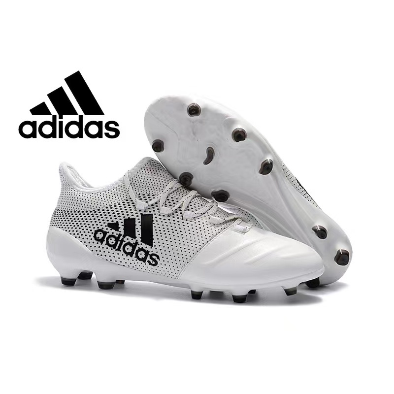 2024 พร้อมส่งของl adidas X 16.1 หนัง FG39-45 รองเท้าฟุตบอลรองเท้าฟุตบอล （ขาวน้ำเงิน 39-44）