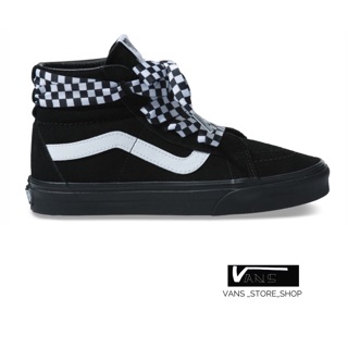 VANS SK8HI CHECK WRAP ALT LACE BLACK BLACK SNEAKERS สินค้ามีประกันแท้