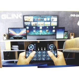 GLINK MINI KEYBOARD คีย์บอร์ดพร้อมเมาส์ มินิไร้สายขนาดพกพา ปุ่มคีย์ ไทย-อังกฤษ พร้อมแถบเมาส์ในตัว GKB-220