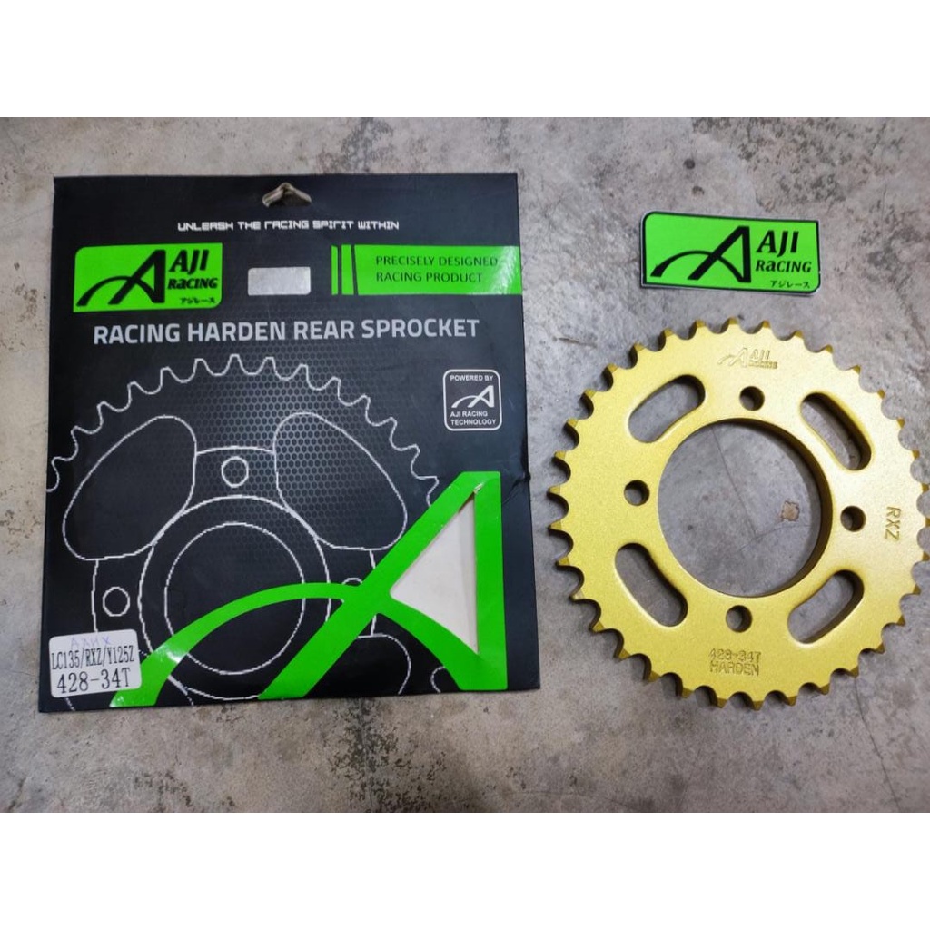AJI RACING 428 RXZ LC135 Y15 Y15ZR Gold Harden Sprocket 125ZR SRL110 Spocket 14T 15T 35T 38T 39T 40T