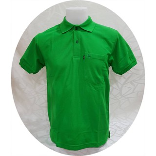 เสื้อโปโล ( polo shirt )แบรนด์ Geeko ตรากวาง สีพื้นชาย สีเขียว( กสิกร ) gkc - 36M