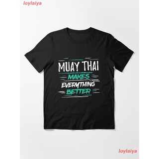 เสื้อยืดคอกลมloylaiya Thailand ประเทศไทย มวยไทย เสื้อพิมพ์ลาย Muay Thai Makes Better - Cool Funny Funny Comic School Coa