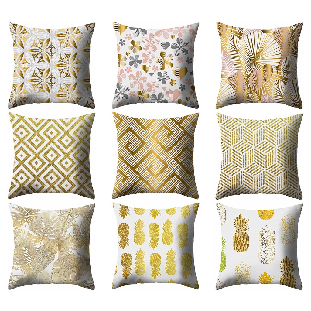 <COD> ปลอกหมอน ลายใบไม้ สีเหลือง สีทอง 70×70.60×60.50×50.40×40.45×45.ปลอกหมอนอิงโซฟา สําหรับตกแต่งห้องนั่งเล่น