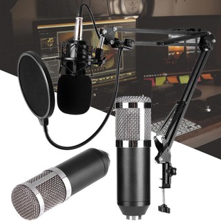 【Ready Stock】ไมค์อัดเสียง คอนเดนเซอร์  Condenser Mic Microphone BM800 พร้อม ขาตั้งไมค์โครโฟน และอุปกรณ์เสริม BM-800