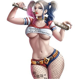 Earlfamily สติกเกอร์ ลายการ์ตูน Harley Quinn สําหรับติดตกแต่งรถยนต์ รถตู้ เซิร์ฟบอร์ด รถบ้าน 13 ซม. x 12 ซม.