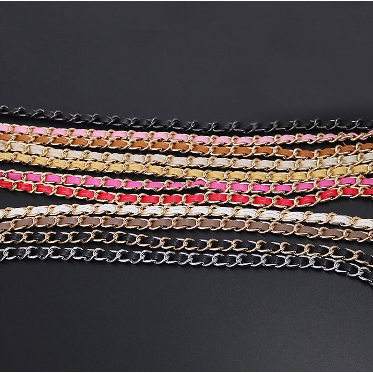 สายกระเป๋า สายหนังpu พันโซ่ 🌈โซ่เปียถัก woc strap 🌈