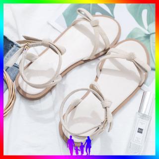 Sandals flat bottom 2020 summer new bow Roman flat shoes