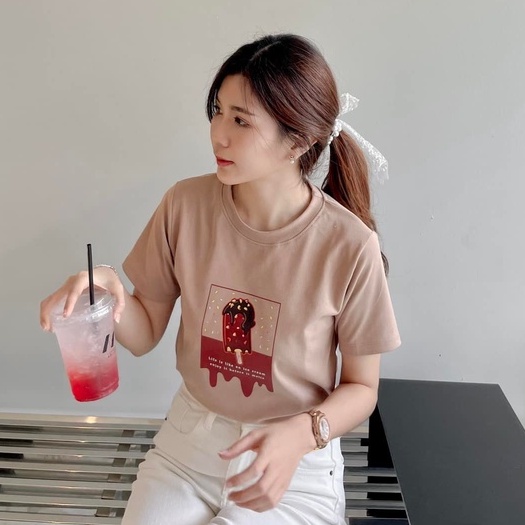 Jarika.shop – เสื้อยืดแขนสั้น ลายไอติม ( พ47 )
