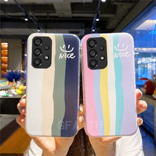 For Samsung Galaxy A53 A73 A13 A23 A33 M33 M23 4G 5G เคส 2022 New Fashion TPU Soft Case Gradient Stripes Pink Green Shockproof Cover เคสโทรศัพท์ SamsungGalaxyA53