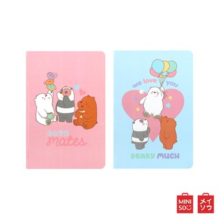 MINISO สมุดปกแข็ง สีพาสเทล ลาย We Bare Bears