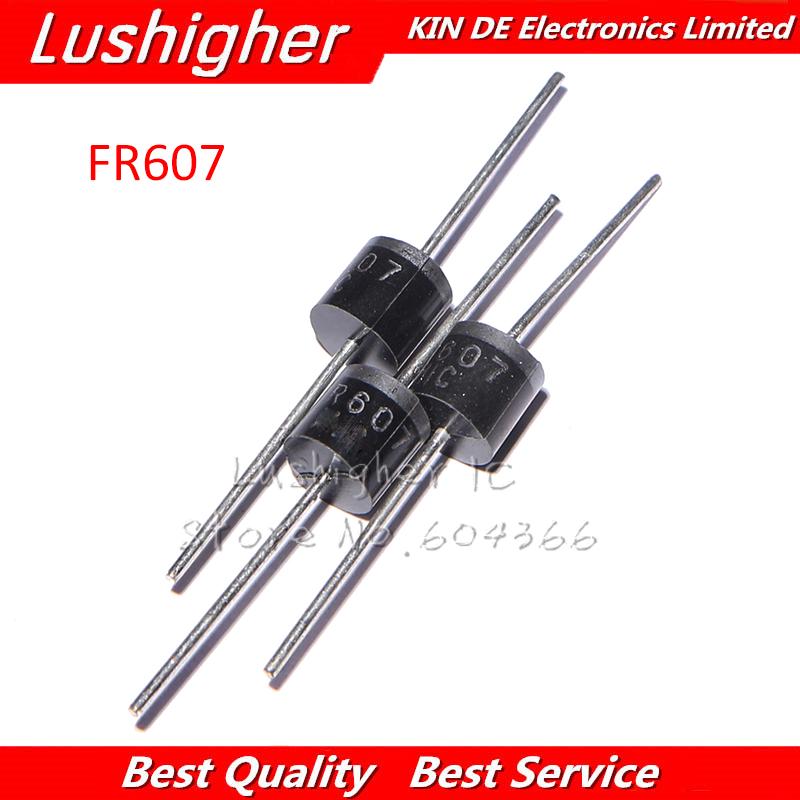 ไดโอดฟื้นตัวอย่างรวดเร็ว fr607 6A 1000V R-6 20 ชิ้น