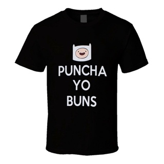 เสื้อยืดผ้าฝ้ายพิมพ์ลายขายดี เสื้อยืด พิมพ์ลาย Puncha Yo Buns Adventure Time หลากสี คุณภาพสูง