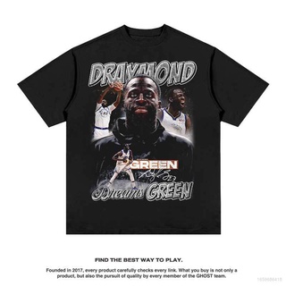 เสื้อยืดแขนสั้น คอกลม พิมพ์ลาย NBA Draymond Green Fan HQ1 สไตล์อเมริกัน สําหรับผู้ชาย และผู้หญิง QH1