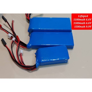 แบต รีโมท รีซีฟ 1100mah 1500mah  6.6V 9.9V  lifepo4 Radiolink RC4GS  RC6GS AT9S JR