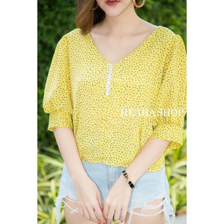 G003เสื้อลายเสือแขนตุ๊กตาแต่งกระดุมเรียงน่ารักมากๆๆ