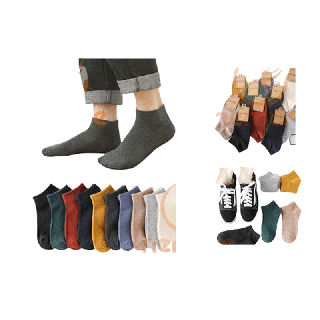 (W-018) ถุงเท้าญี่ปุ่นหุ้มข้อ สีพื้น เกรด A+ ขึ้นห้าง
