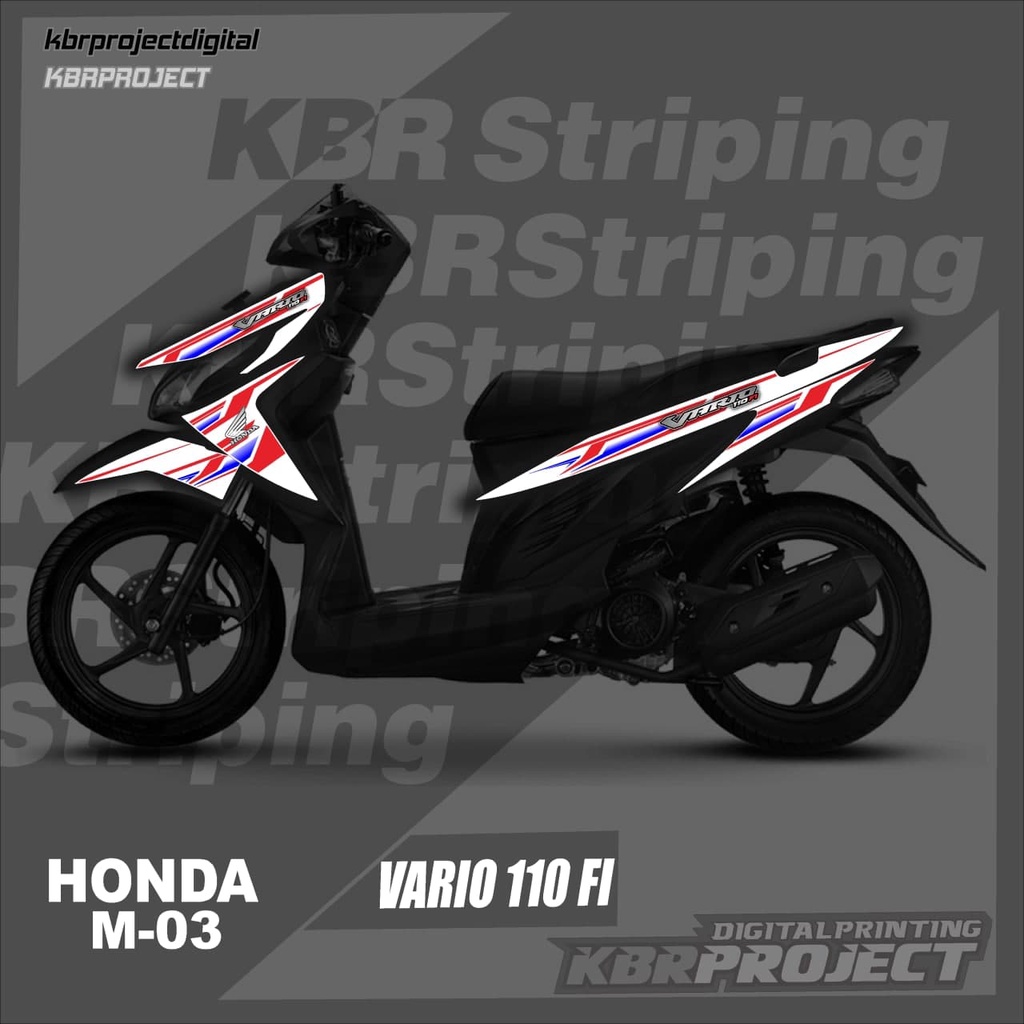 สติ๊กเกอร์ VARIO 110 FI แถบมอเตอร์ไซค์ HONDA, สติ๊กเกอร์วาริชั่น Racing M-03 TRANSPARENT