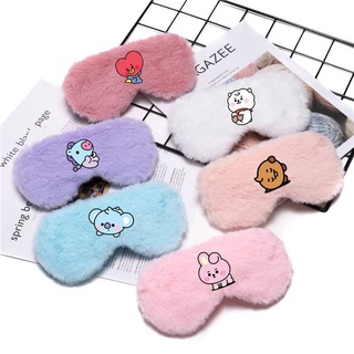 BT21 logo eye mask baby baby series the same ice silk sleep eye mask imitating rabbit fur blackout eye mask