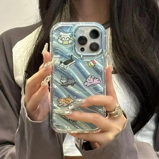 เคสโทรศัพท์มือถือแบบนิ่ม tpu ลายคลื่นสีฟ้า สําหรับ iPhone 14 14promax 14pro 11 12 12PRO 12PROMAX 13 13pro 13promax