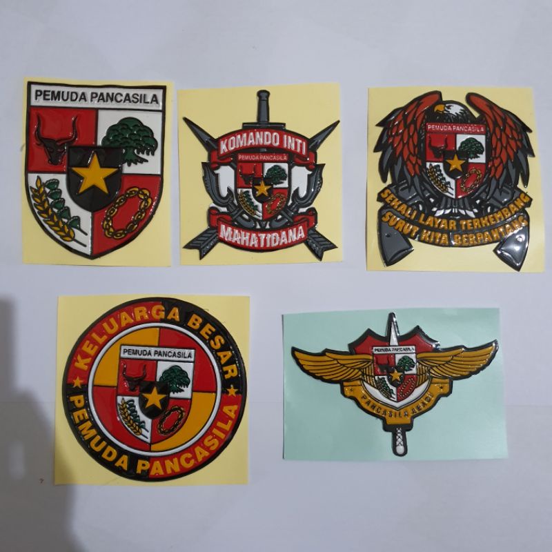 PP LOGO EMBOSED STICKER (PANCASILA YOUTH) ONTENTS 5 ONE SET/PP LOGO RAISED STICKER