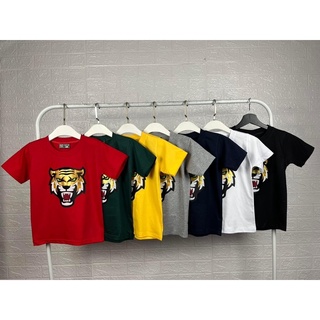 เสื้อยืดเด็กเเขนสั้น ลาย Tiger ผ้าคอตตอน ใส่ได้ทั้งผู้ชายและผู้หญิง