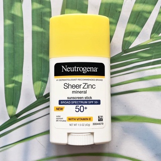 (Neutrogena®) Sheer Zinc Mineral Sunscreen Stick SPF 50+ with Vitamin E 42 g นูโทรจีนา ครีมกันแดด แบบแท่ง