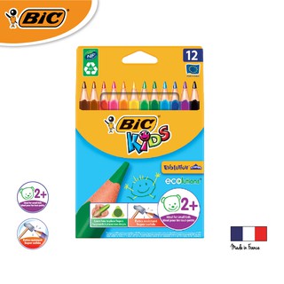 [Official Store] BIC บิ๊ก ดินสอสี สีไม้ BIC Kids Evolution Triangle จำนวน 12สี