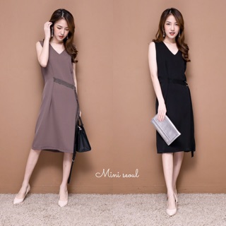 Sleeveless Belt Dress