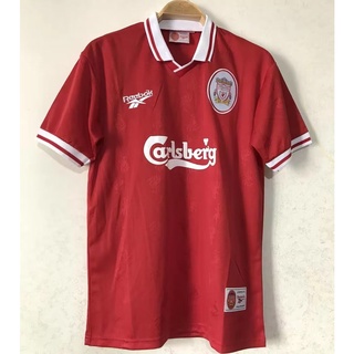 เสื้อกีฬาแขนสั้น ลายทีมชาติฟุตบอล Liverpool 96-97 Liverpool ย้อนยุค แห้งเร็ว ไซซ์ S-XXL